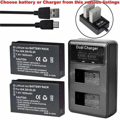 Battery Or LCD Charger For Nikon DL24-500 F/2.8-5.6 Coolpix P1000 - EN-EL20-a • $32.73