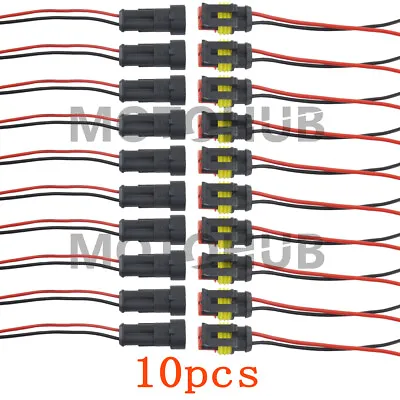 10PCS 2Pin Way Car Waterproof Male Female Electrical Connector Plug Wire Kit Set • $9.95