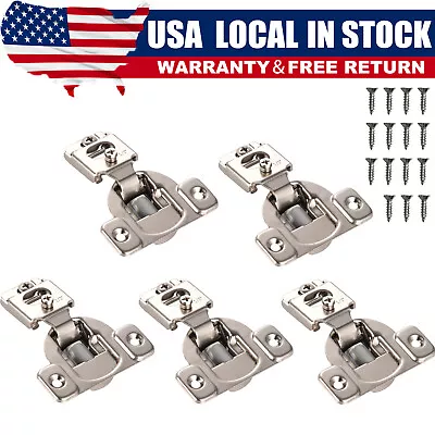 5 Pack 1/2  Overlay Soft Close Face Frame 105° Compact Cabinet Hinge Handware US • $10.89