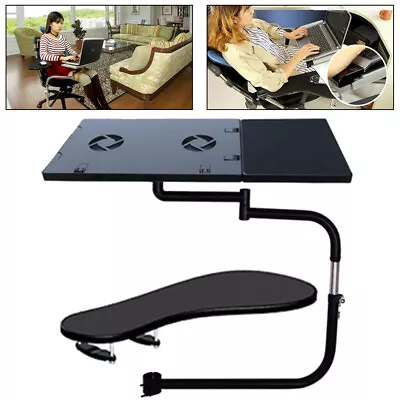 Chair Arm Clamping Support Laptop Holder Chair Arm Rest Keyboard Mouse Pad • $87.40