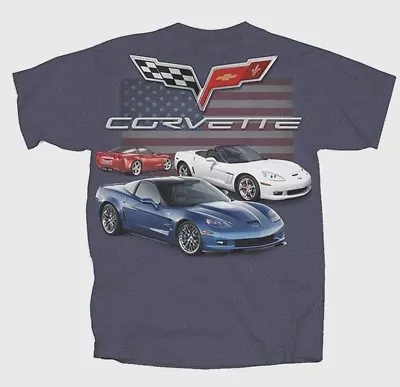 Corvette C6 T-shirt Blue Trio Redwhiteblue Vettes S-xl24.99+2xl3xl Fs New • $24.99