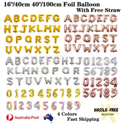 40cm/100cm Letter Alphabet Number Foil Balloon Birthday Party Wedding Decoration • $3.50