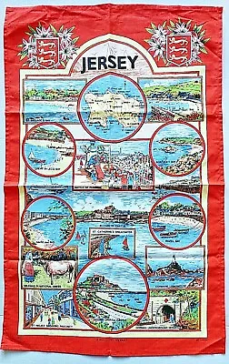 £3.50 • Buy New Unused Vintage JERSEY Cotton Souvenir Gift TEA TOWEL - Map & Views