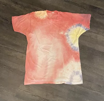 VTG Fruit Of The Loom Men's T-Shirt XL Single Stitch Tie Dye Pink Made In USA • $11.95