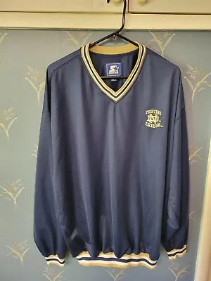 Notre Dame Fightin' Irish Starter Windbreaker Pullover V Neck Jacket XL • $29.97