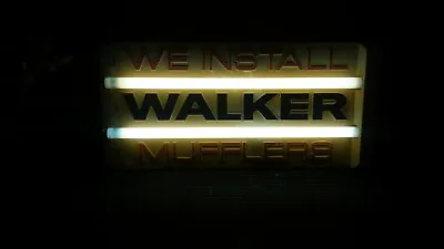 Walker Mufflers Lighted Sign Vintage Mechanic Shop Dealer Sign. Double Sided • $99