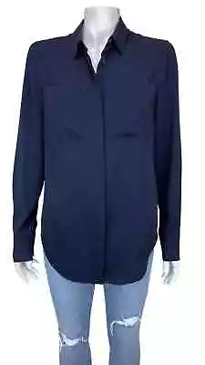 J. Crew Women's Stretch Silk Shirt Navy Size 6 • $17