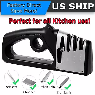 KNIFE SHARPENER Professional Ceramic Tungsten Kitchen Sharpening System Tool  • $7.99