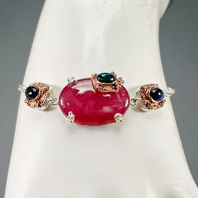 Handmade Jewelry Ruby Bracelet 925 Sterling Silver  7 /BR10812 • $32.99