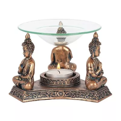 Bronze Buddha Oil Burner. New / Boxed  Buddhist / Buddhism / Meditation. • £11.95