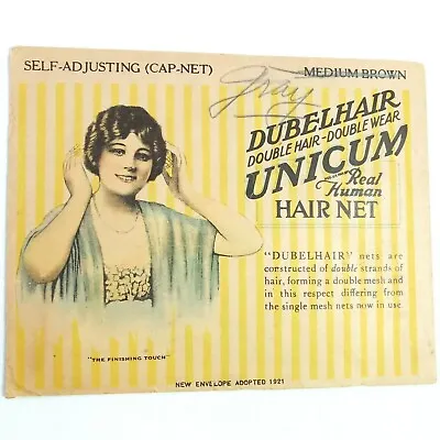 Vintage Unicum Double Hair Net Double Wear Gray Self Adjusting Cap-Net • $9.89