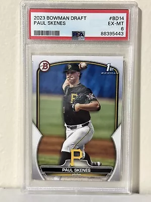 PSA 6 PAUL SKENES 1st 2023 Bowman Draft Paper PIRATES Rookie Card  • $0.99