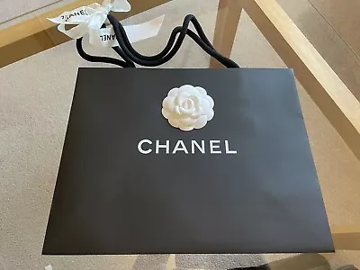 Chanel Black Medium Gift Bag Ribbon White Camelia • £14.95