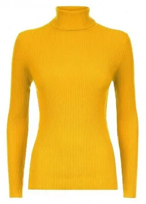 Kids High Polo Roll Neck Long Sleeve Ribbed Jumper Girls Warm Top • £7.99