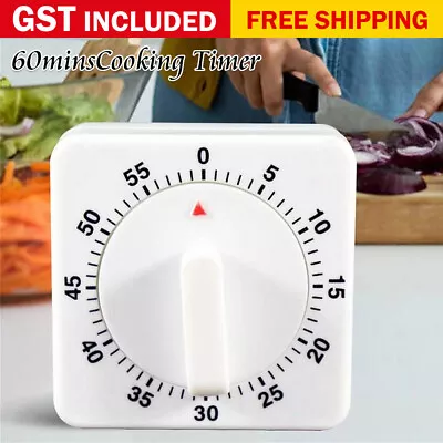 Kitchen Timer Egg Square Shaped Kitchen Cooking Timer Mechanical Alarm 60Min • $11.08