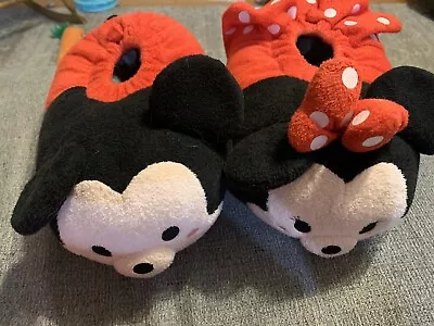 Mickey And Minnie Mouse Tsum Tsum Plush Slip-On Slippers L 9/10 • $15