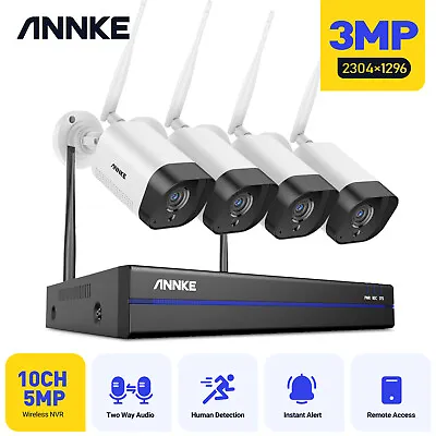 ANNKE 5MP 8CH NVR Wireless 3MP Security IP Camera System Two Way Audio Recording • $122.82