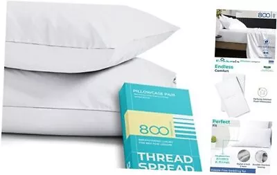  800 Thread Count 100% Egyptian Cotton Queen Queen Pillowcases Bright White • $30.74