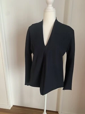 $40 • Buy Scanlan Theodore - Crepe Knit Navy Top - Sz S - Ex Cond