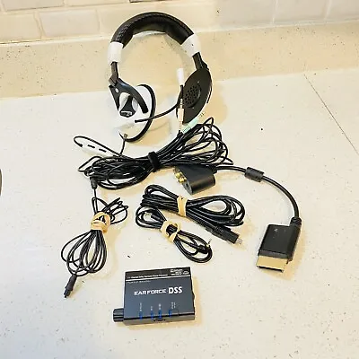 Turtle Beach Ear Force X11 Black/White Headband Headsets W/ Ear Force DSS Works • $18.69