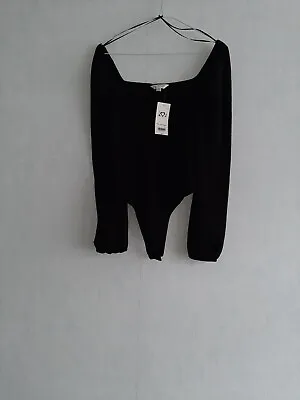 Miss Selfridge.  New With Tag. Long Sleeve Black Bodysuit Size 12. • £12.50