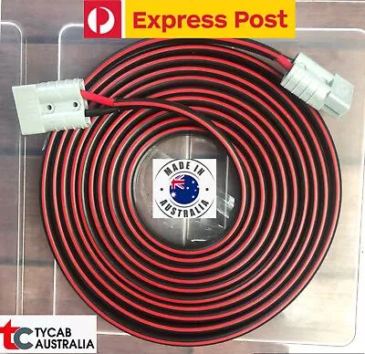 5m Express Post 8mm 8b&s Twin Core Copper Cable 59 Amp Wire Anderson Style Plugs • $92.67