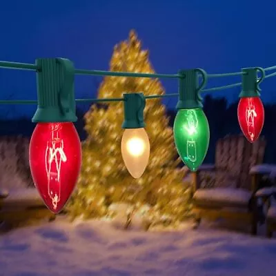 C9 Christmas Lights 25FT C9 Vintage Christmas String Light 26 Large Bulb C9 • $45.15