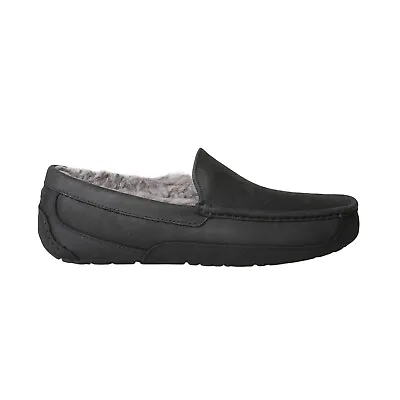 Ugg Ascot Matte Leather Wide Black Moccasin Sheepskin Men's Shoes Size Us 13 New • $85.99