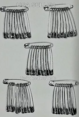 50 Jumbo Safety Pins Silver Tone (2 Inches Long)  NEW In Pack • $5.99