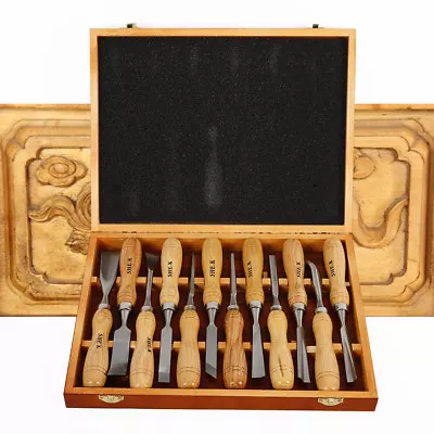 Wood Carving Hand Chisel Tool Set 12pcs Professional Woodworking Gouges Tools US • $34.20