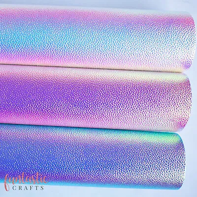 Iridescent Textured Colour Changing Metallic Leatherette Fabric - Crafts & Bows • £3.99