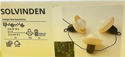 IKea SOLVINDEN LED String 12 Lights Outdoor Solar Powered Mini Lantern Beige New • $47.99