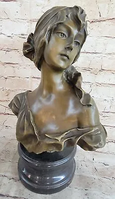 Elegant Original Signed By Milo Bronze Marble Statue Nude Female Bust Sculpture • $209.65