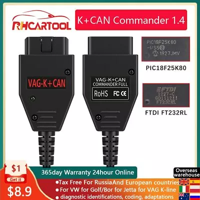 $29.77 • Buy VAG K CAN Commander 1.4 FTDI FT232RL PIC18F25K80 OBD2 Scanner Diagnostic Tool