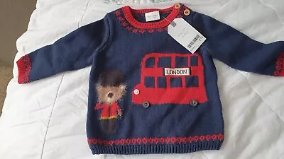 £5 • Buy Baby 3-6 Months Next Boy Jumper Blue Red London Bus Guard Bnwt 
