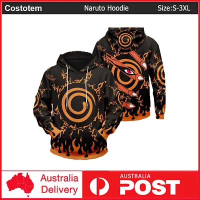 Anime Naruto Hoodie Men Jacket Hooded Pullover 3D Coat Sweatshirt Costume • $34.10