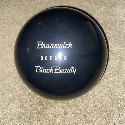 VTG RARE Brunswick Black Beauty 16 Lb UNDRILLED Bowling Ball  • $174.99