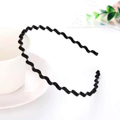 Black Metal Wire Toothed Comb Football Sports Wave Alice Style Hairband Headband • $2.99