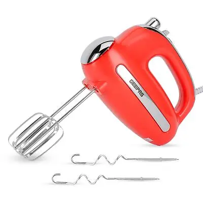 GEEPAS 300W Electric Hand Mixer Food Whisk 5 Speeds Turbo Egg Beater Cake Baking • £19.99