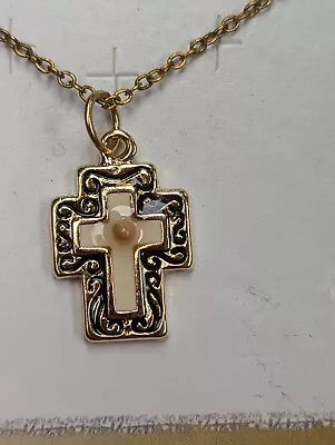 Made In USA Christian MUSTARD SEED Faith GOLD CROSS Pendant & Necklace Charm • $35.97