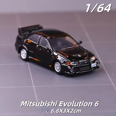 JKM 1:64 Black JDM Lancer Evolution EVO 6 VI Racing Sport Model Toy Metal Car • $17.99