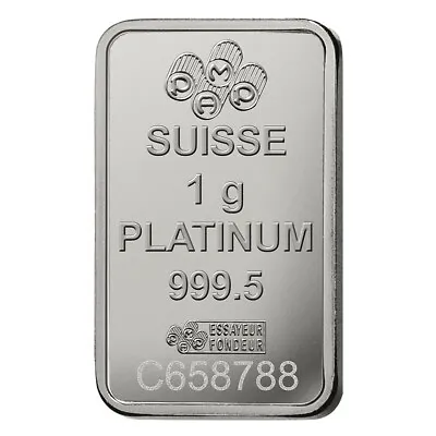 1g (1 GRAM) VERISCAN FINE 999.5 PLATINUM PAMP LADY FORTUNA BULLION BAR • £50