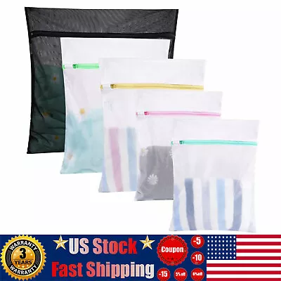 5X Zipped Wash Bag Mesh Net Laundry Washing Machine Lingerie Underwear Bra Socks • $5.60