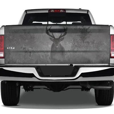 $90.75 • Buy Deer Buck Stag Hunter Graphic Rear Tailgate Vinyl Decal Truck Pickup Wrap 