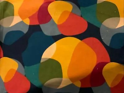 RETRO PATTERN - Orange Shapes Light Furnishing Cotton Fabric 60`s 70`s Lampshade • £15.99