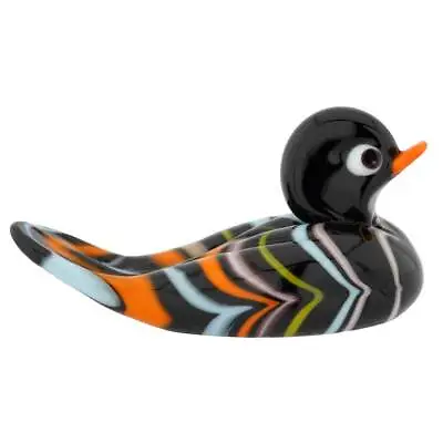 GlassOfVenice Murano Glass Swimming Duck - Black • $59.95