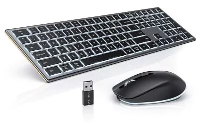 Backlit Wireless Keyboard And Mouse For Mac- Seenda Rechargeable Silent Full ... • $60.37