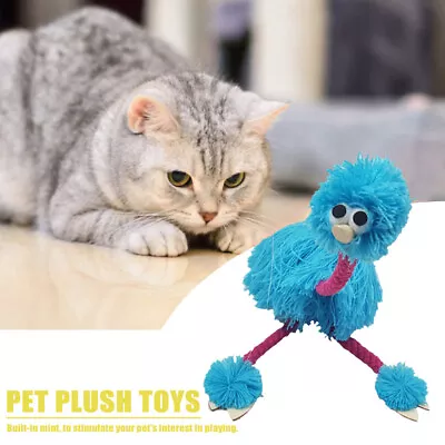 Pull String Puppet Ostrich Muppet Toy Joint Doll Activity Cat Teaser (Blue) • £4.79