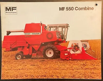 MF MASSEY FERGUSON 550 Combine Literature Sales Brochure. ORIGINAL. 1984 • $14.88
