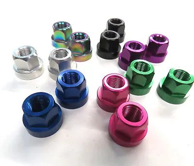 2 TNT Alloy Axle Nuts 3/8 X 26T Silver Bl Red Pink Green Purple Blk Or Oil Slick • $20.99